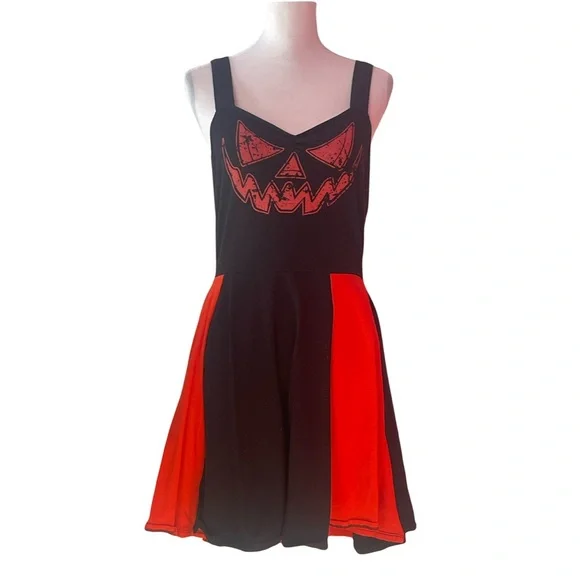 Kreepsville 666 Jack-o’-lantern Halloween Skater Dress - Picture 1 of 3